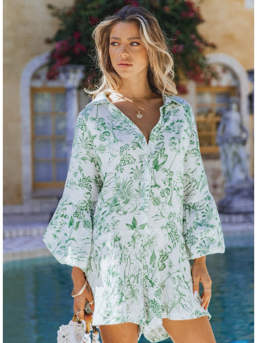 Petal & Pup Elsa Floral Print Long Sleeve Romper - M